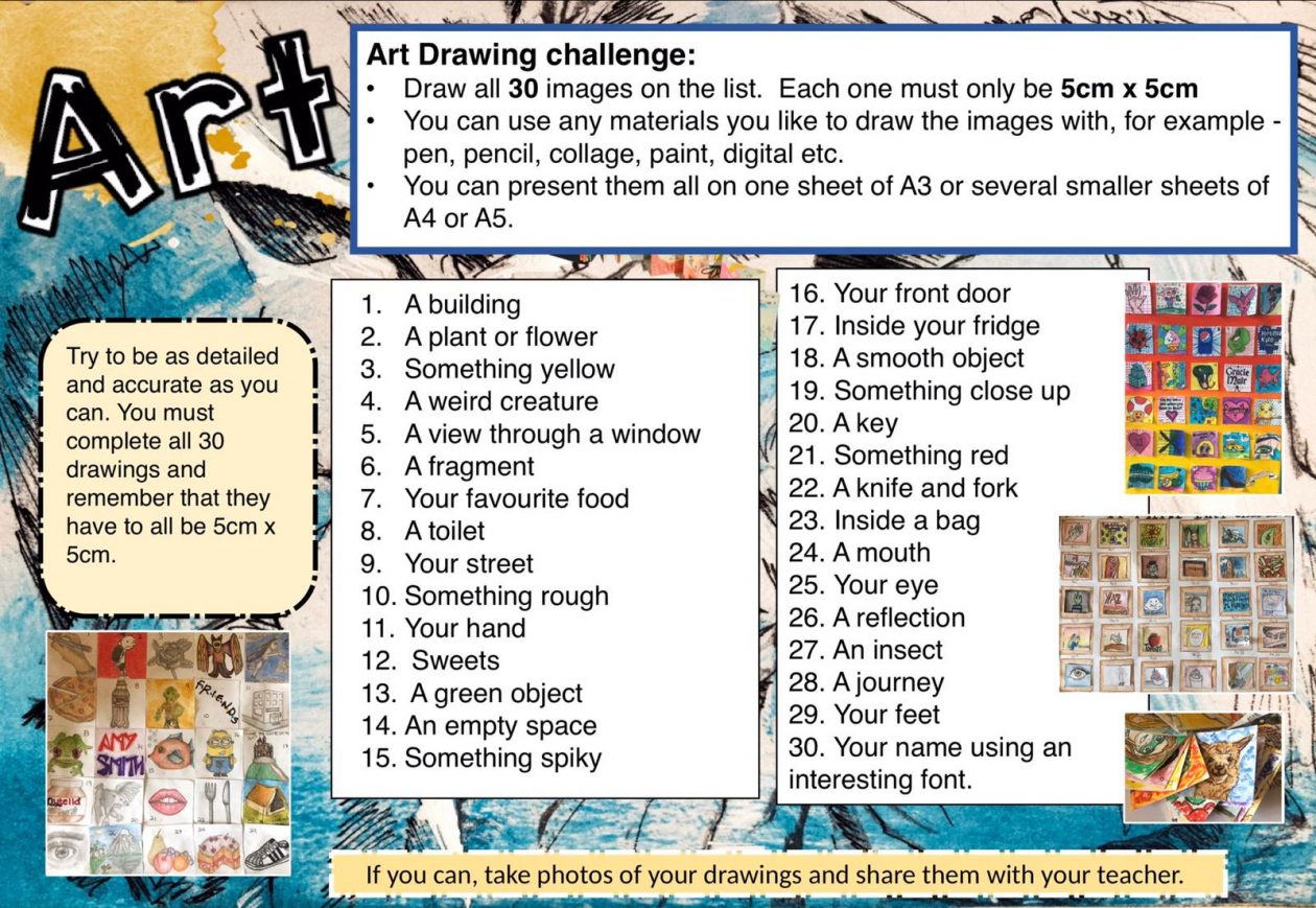 Art Drawing Challenge 2 Cardross Primary School