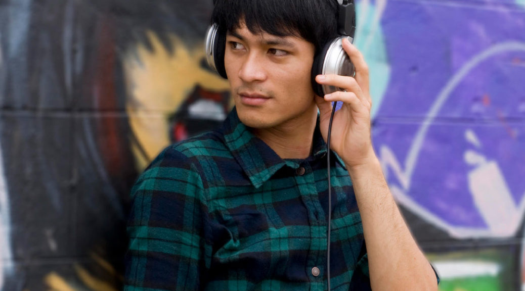 teenager listening to audiobook