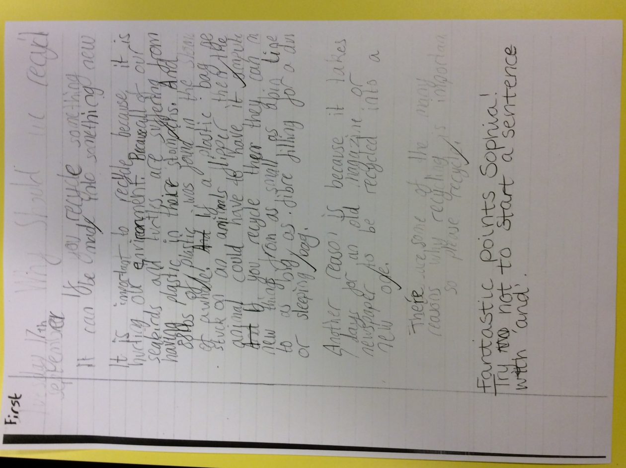 First Time Examples First examples of writing | Mr Cormack's Blog