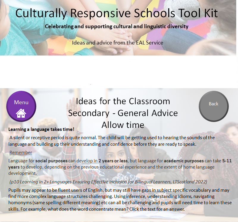 Secondary General Advice – Allow time