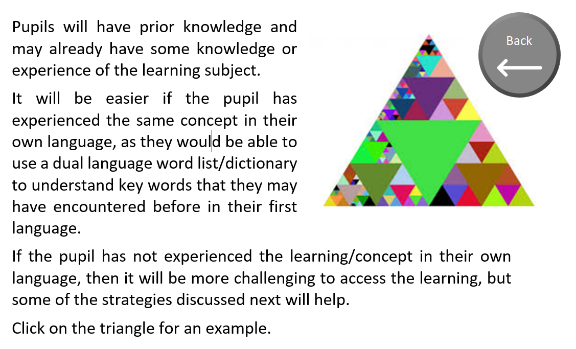 Secondary – L & T – Prior knowledge
