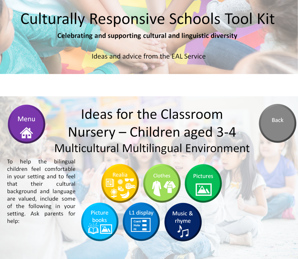 Nursery – General Advice – Multicultural Multilingual Environment