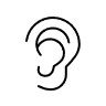 Cartoon picture of an ear.