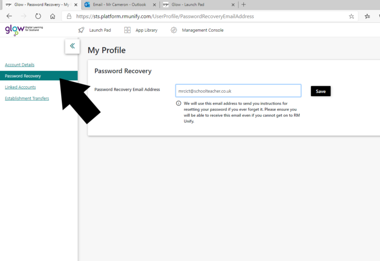 Glow/Teams Password Recovery