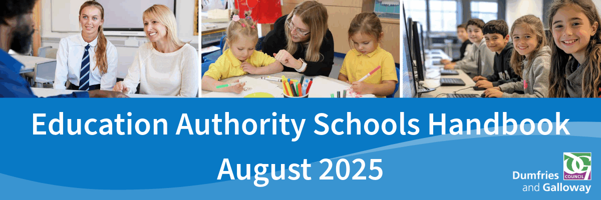 Local Authority Schools Handbook August 2025 with images of children in school.