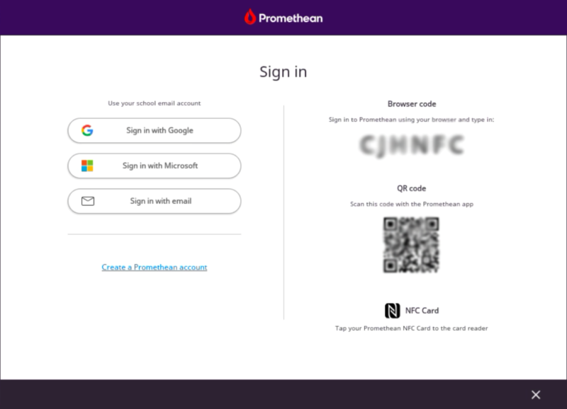 Sign in with your Promethean account – Digital Learning Hub