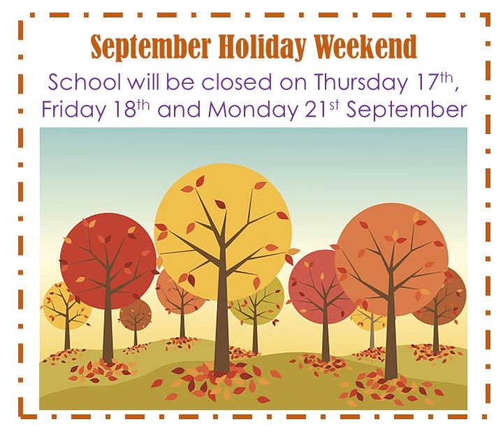 September holiday weekend