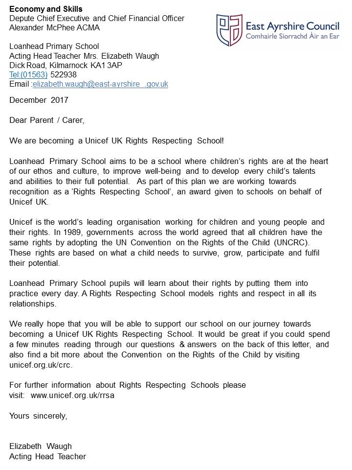 Rights Respecting School | Loanhead Primary