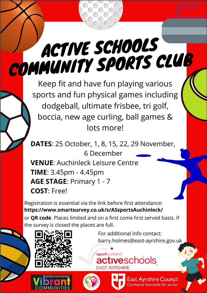 Active Schools Community Sports Club Drongan Primary School and ECC