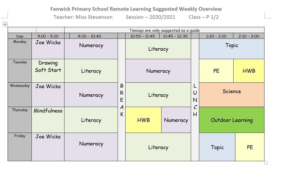 P1/2 Monday 11th Remote Learning. | Primary 1/2_20/21