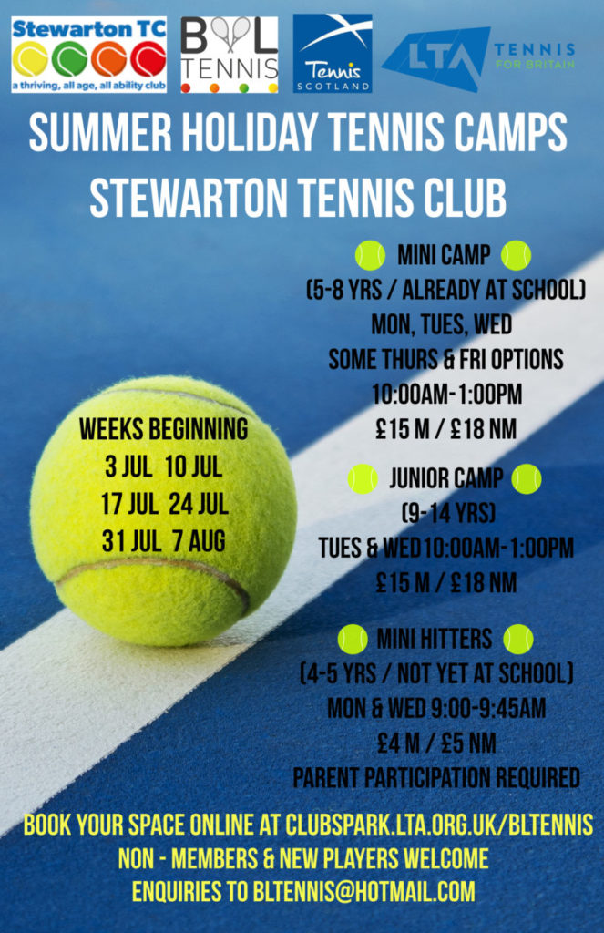 STEWARTON TENNIS CLUB SUMMER CAMPS Nether Robertland Primary School