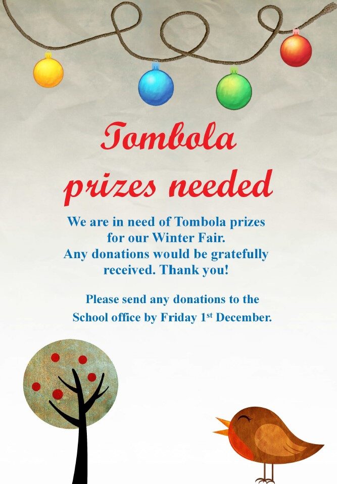 Tombola Prizes for Winter Fair Isobel Mair