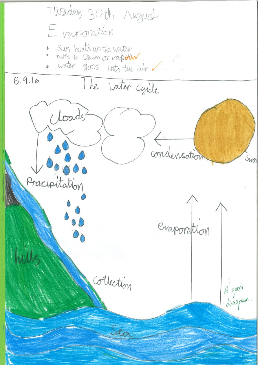 How to draw Water Cycle of a School Project - YouTube