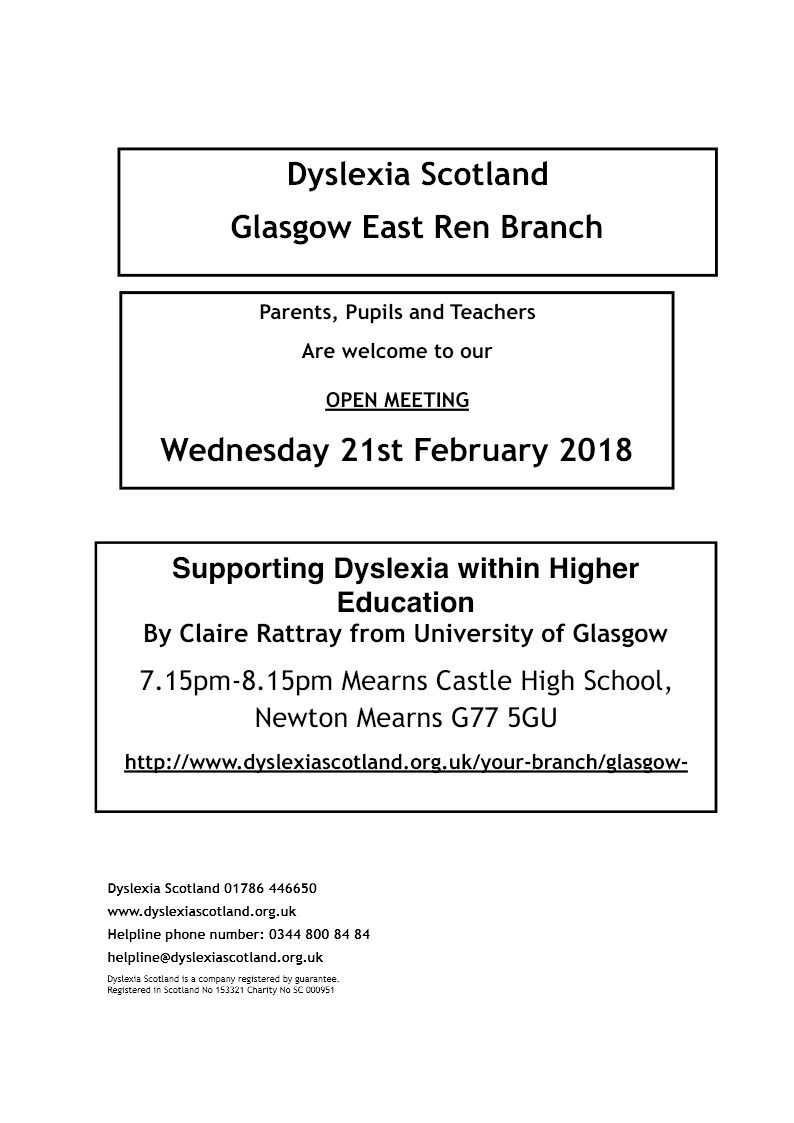 Dyslexia Scotland Event 