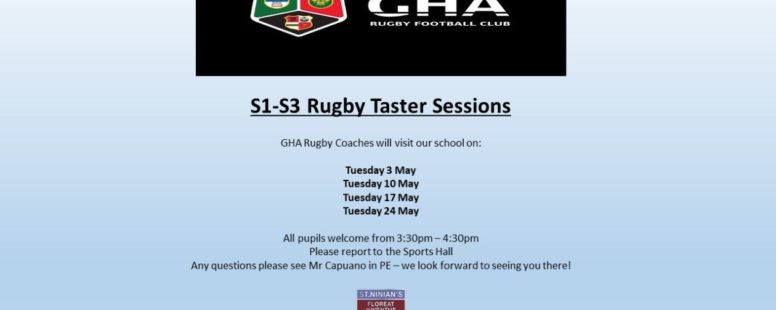 S1-S3 Rugby Taster Sessions