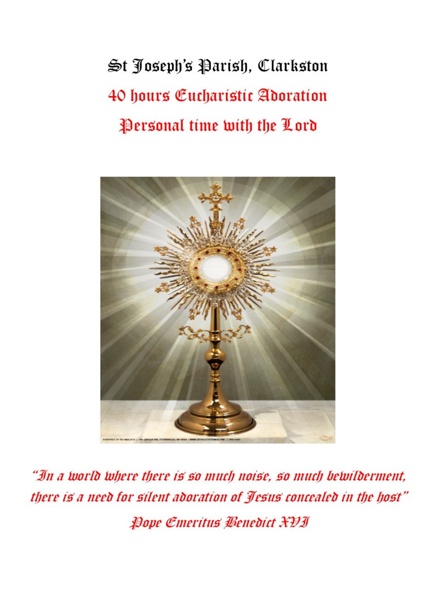 40 hours Eucharistic Adoration Saint Joseph’s Church Clarkston – St ...