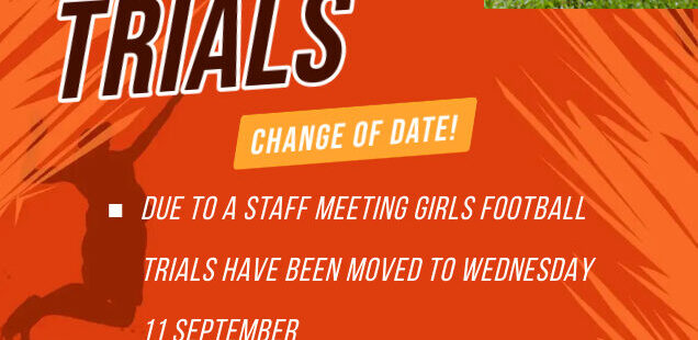 S1 Girls Football Trial – Date Change