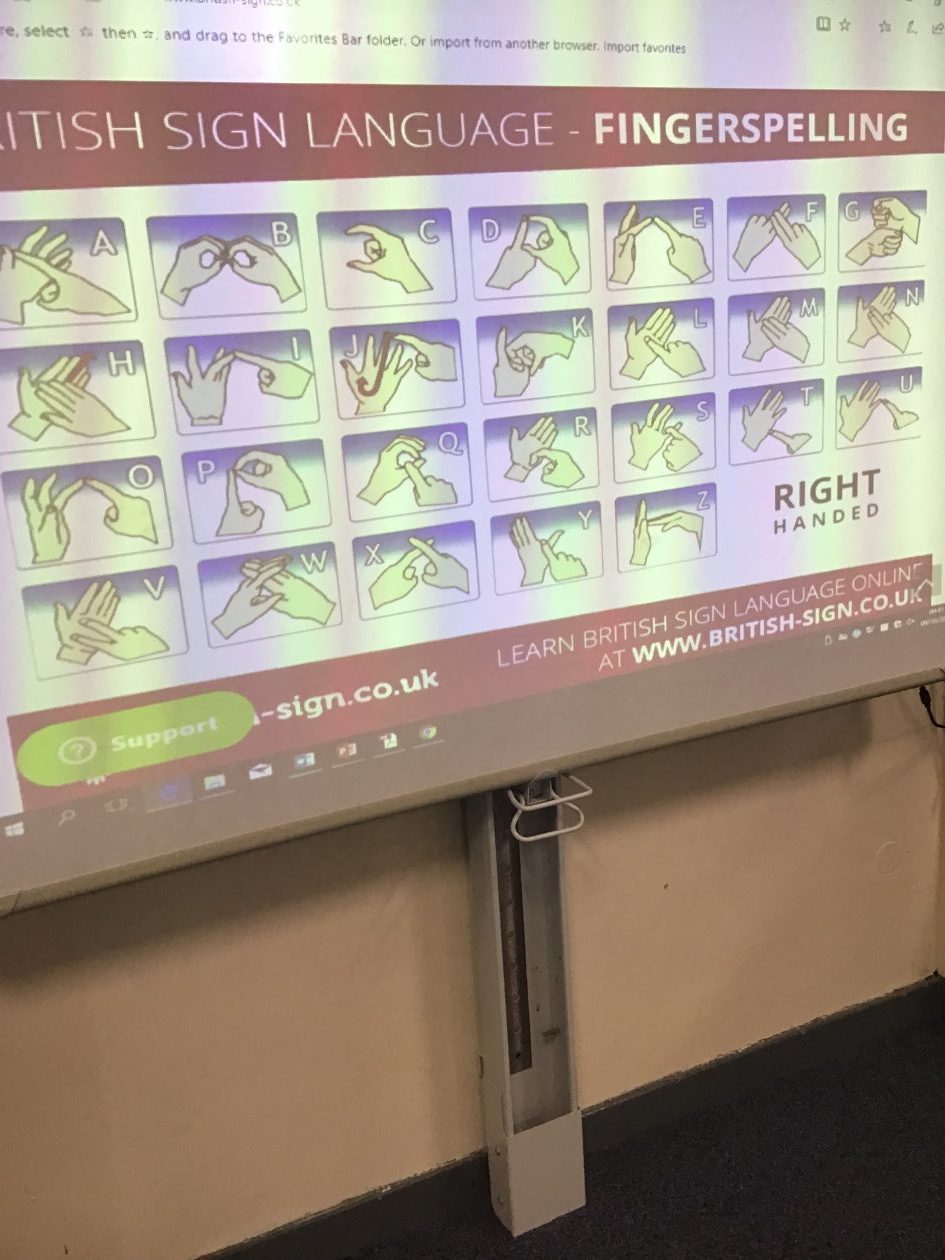 Sign Language Spelling Kirkhill Primary (P7c)