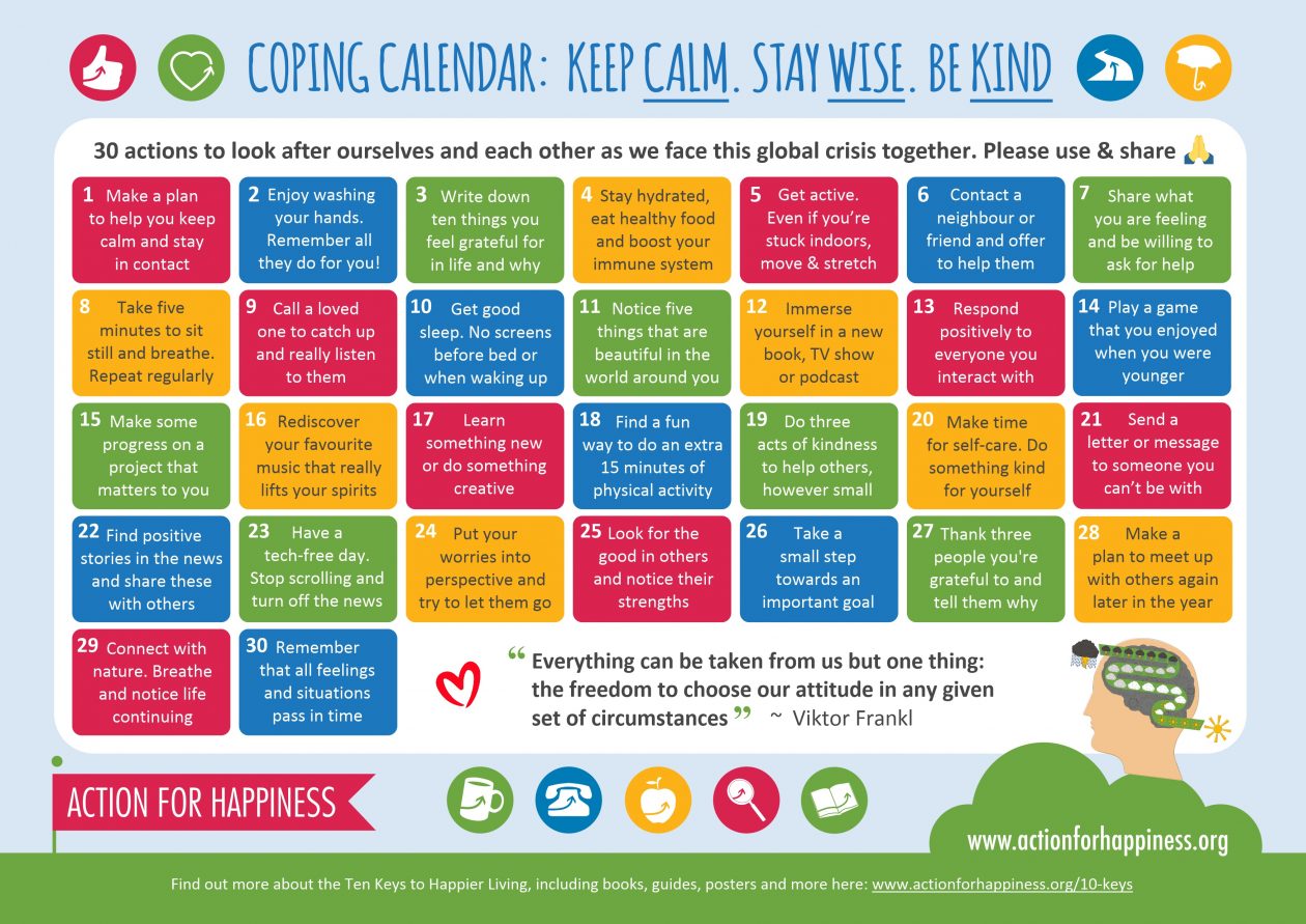coping_calendar Promoting Positive Mental Health