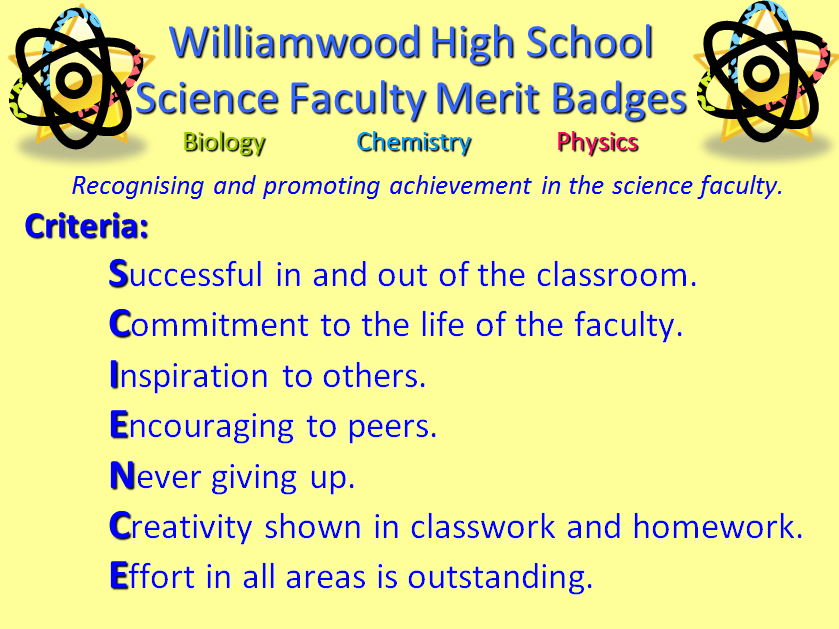 Merit Badges Science Department