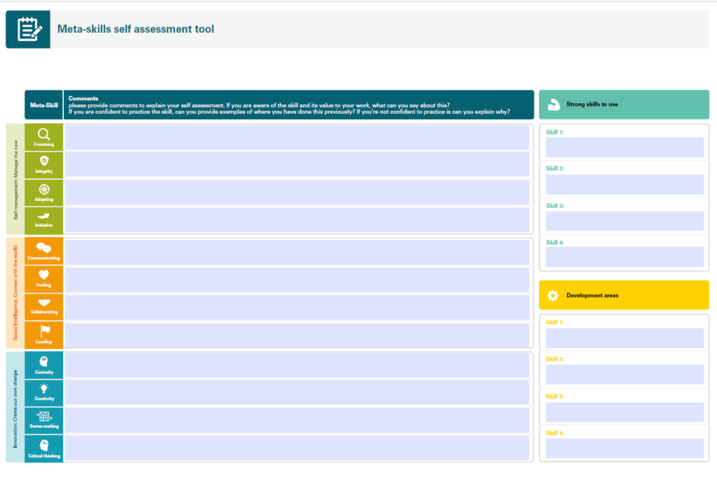 Page 2 of the self-assessment tool