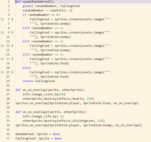 A small section of code