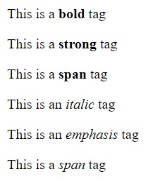 Span tag mimicking bold and italic