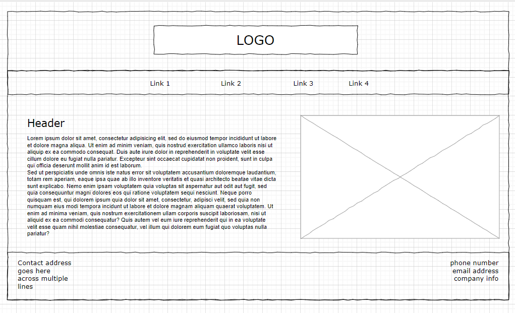 Home page wireframe