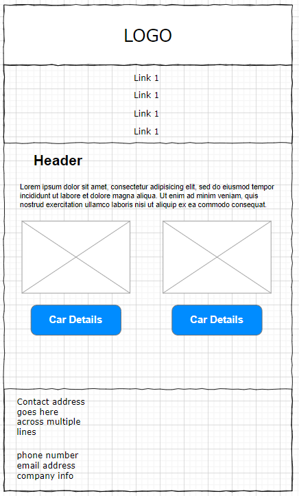 Example mobile car list page