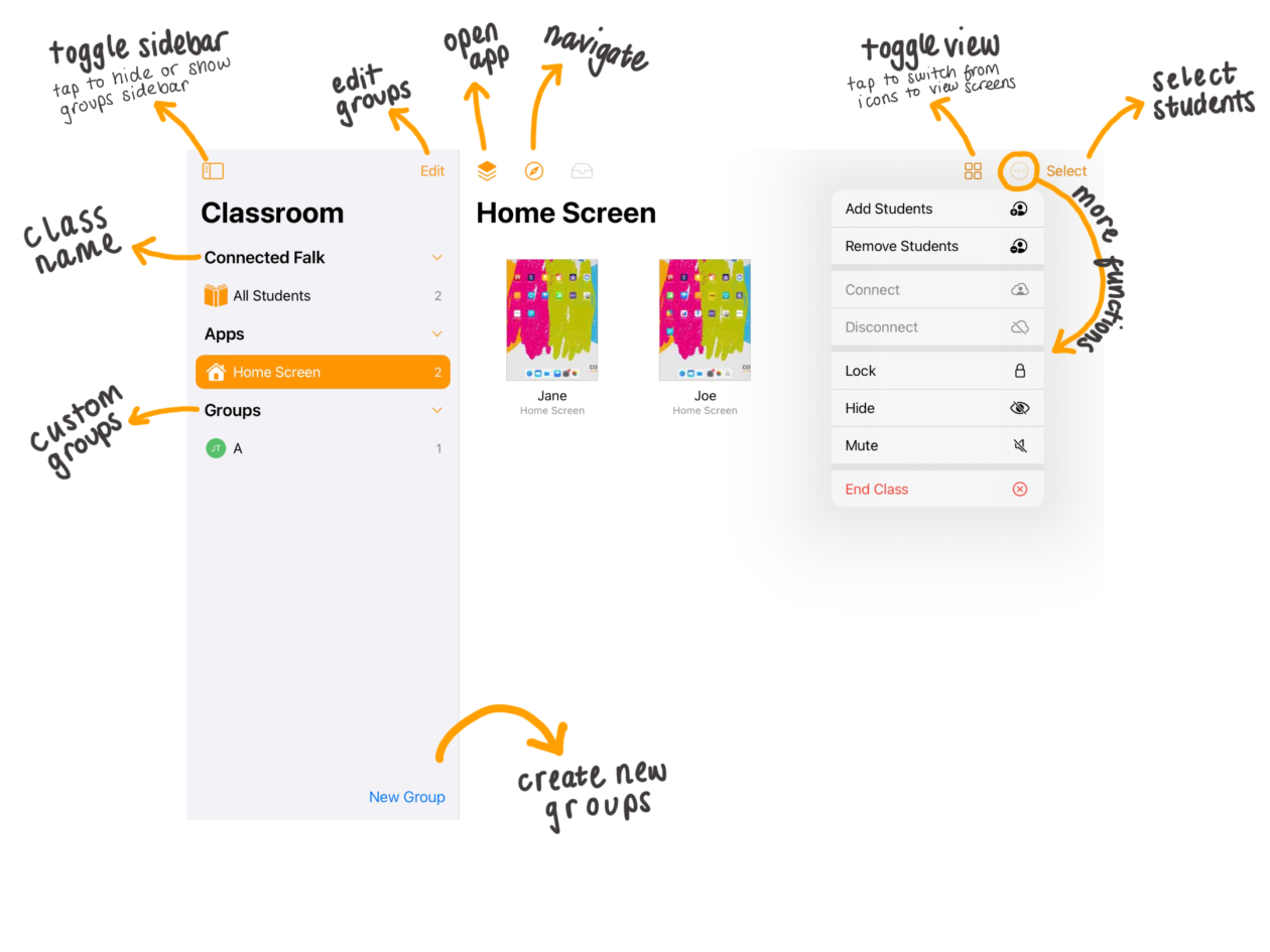 View and lock students' screens in Classroom - Apple Support