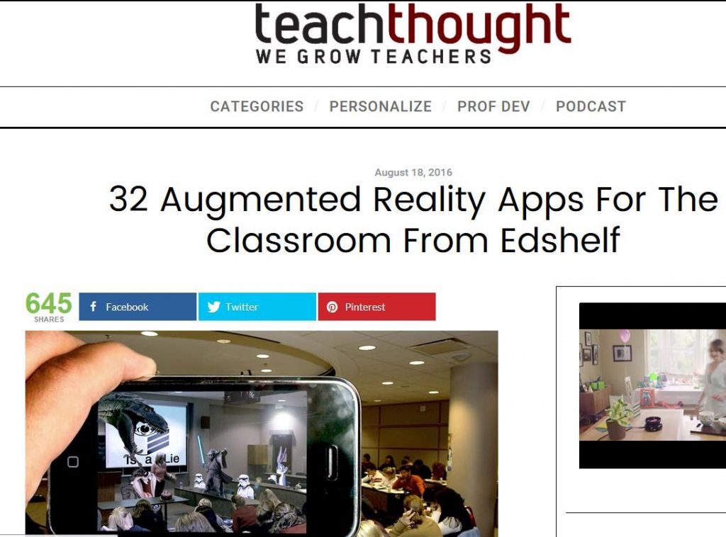 Augmented reality apps for the classroom Mobile Devices in Falkirk