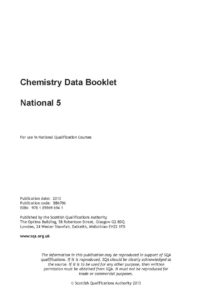 National 4 and 5 Chemistry Data Booklet
