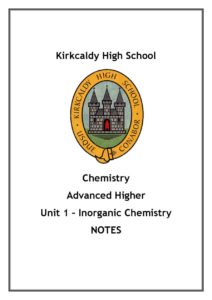 Advanced Higher Chemistry Unit 1 - Inorganic Chemistry Notes