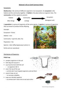 National 5 Biology Unit 3 - Life on Earth Summary Notes