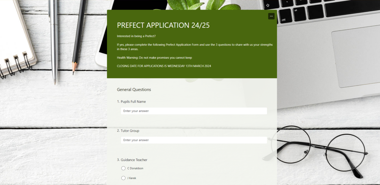 Prefect Application 2024-2025