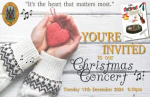 "It's the Heart that Matters Most" You're invited to our Christmas Concert. Tuesday 17th December 2024, 6.30pm