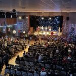 Christmassy musicians at the 2024 Christmas assembly