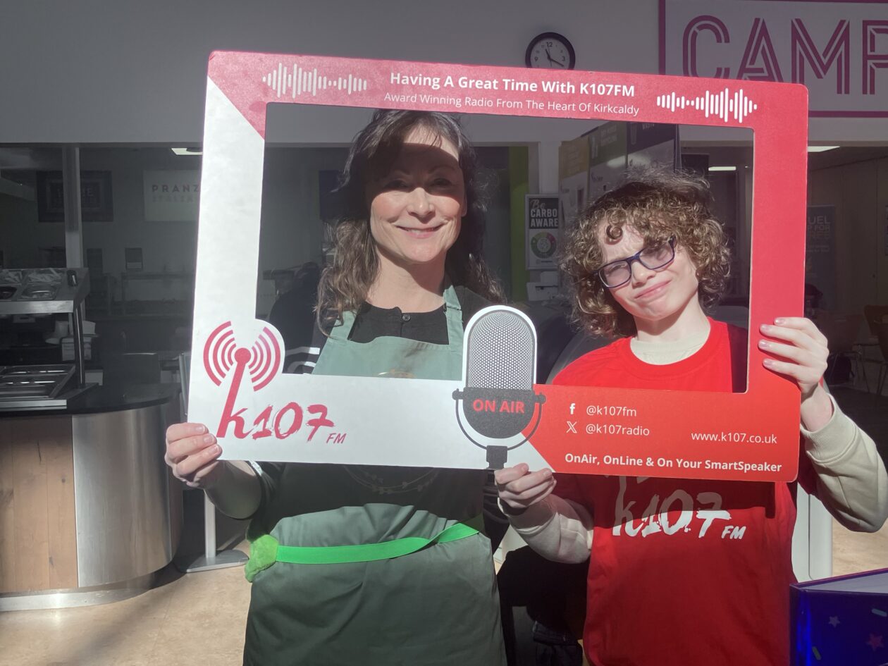 K107 Roving reporters at the Fife College Food Festival