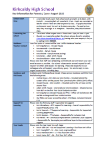 Kirkcaldy High School Key Information - August 2025
