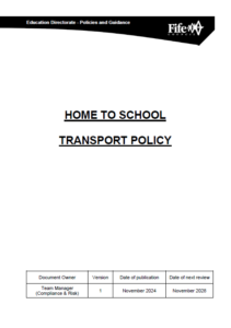 Fife Council Home to School Transport Policy - November 2024