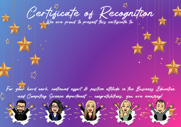 KHS Business Education and Computing Science Superstars of the week Logo