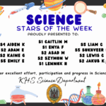 SCIENCE STARS OF THE WEEK PROUDLY PRESENTED TO: ⭐ S4 Aiden K ⭐S2 Adam E ⭐S2 Kaine G ⭐S5 Emily E ⭐S5 Liam C ⭐S5 Sukhveer K ⭐S2 Lewis C ⭐S2 Jakub K ⭐S1 Caitlin M ⭐S1 Enya F ⭐S2 Asad M ⭐S2 Szymon W ⭐S1 Lennox H For excellent effort, participation and progress in Science. KHS Science Department.