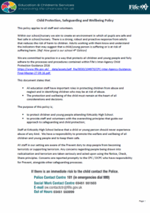 Kirkcaldy High School Child Protection Policy - October 2025