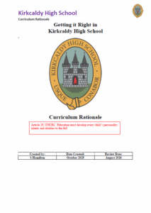 Kirkcaldy High School Curriculum Rationale