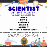 SCIENCE STARS OF THE WEEK PROUDLY PRESENTED TO: 🌟 Lexie S 🌟 Cody C 🌟 Martyna D 🌟 Callen D 🌟 Murray T 🌟 Mrs Scott's Higher Class For excellent effort, participation and progress in Science. KHS Science Department.