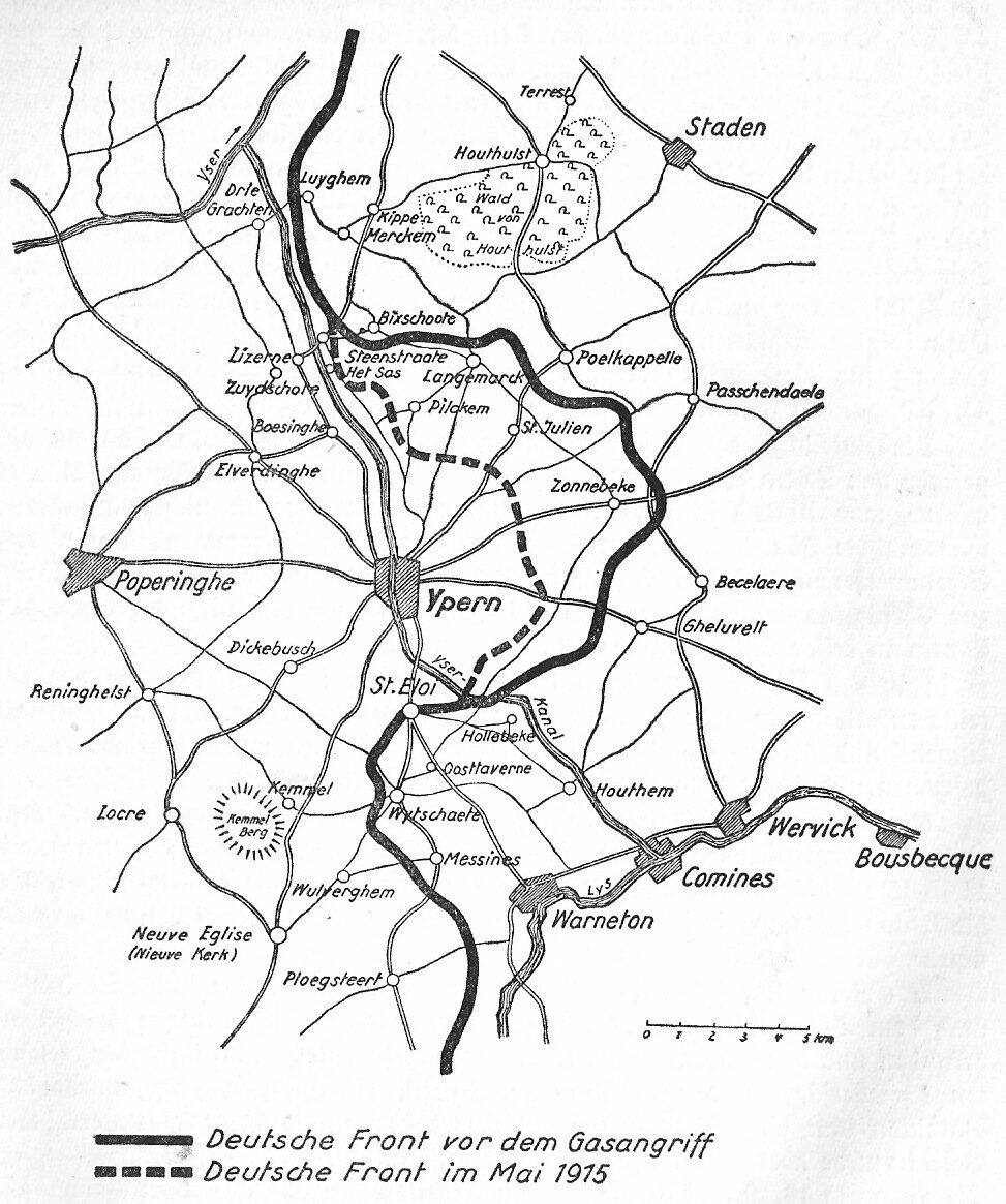 Map Showing the Ypres Salient