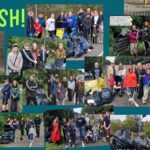 Collage of photographs showing volunteers taking part in community litter-picking activities in the Middleden area of Kirkcaldy. The images show groups of volunteers with litter-picking equipment, filled refuse sacks, and piles of collected rubbish. A large heading reads "RUBBISH!", highlighting the scale of waste removed from the local environment.