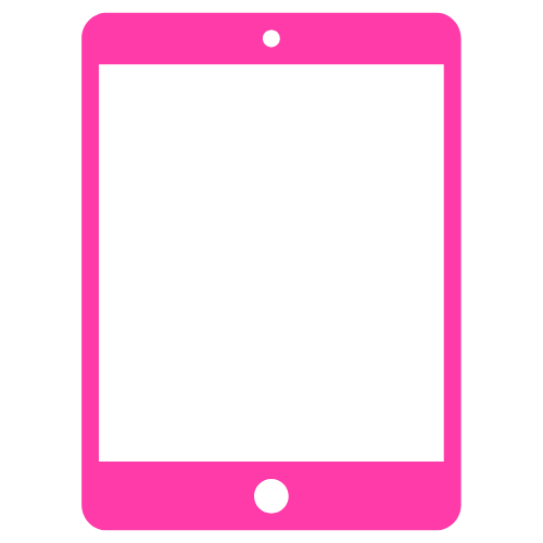 A pink outline of a tablet.