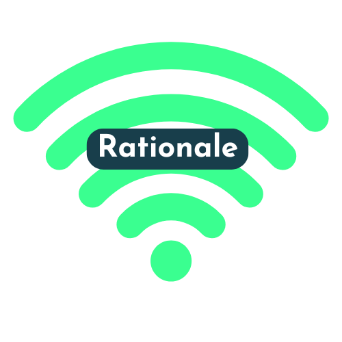 A green array of curved lines that represent a WiFi signal. This is a link to access the Rationale page.