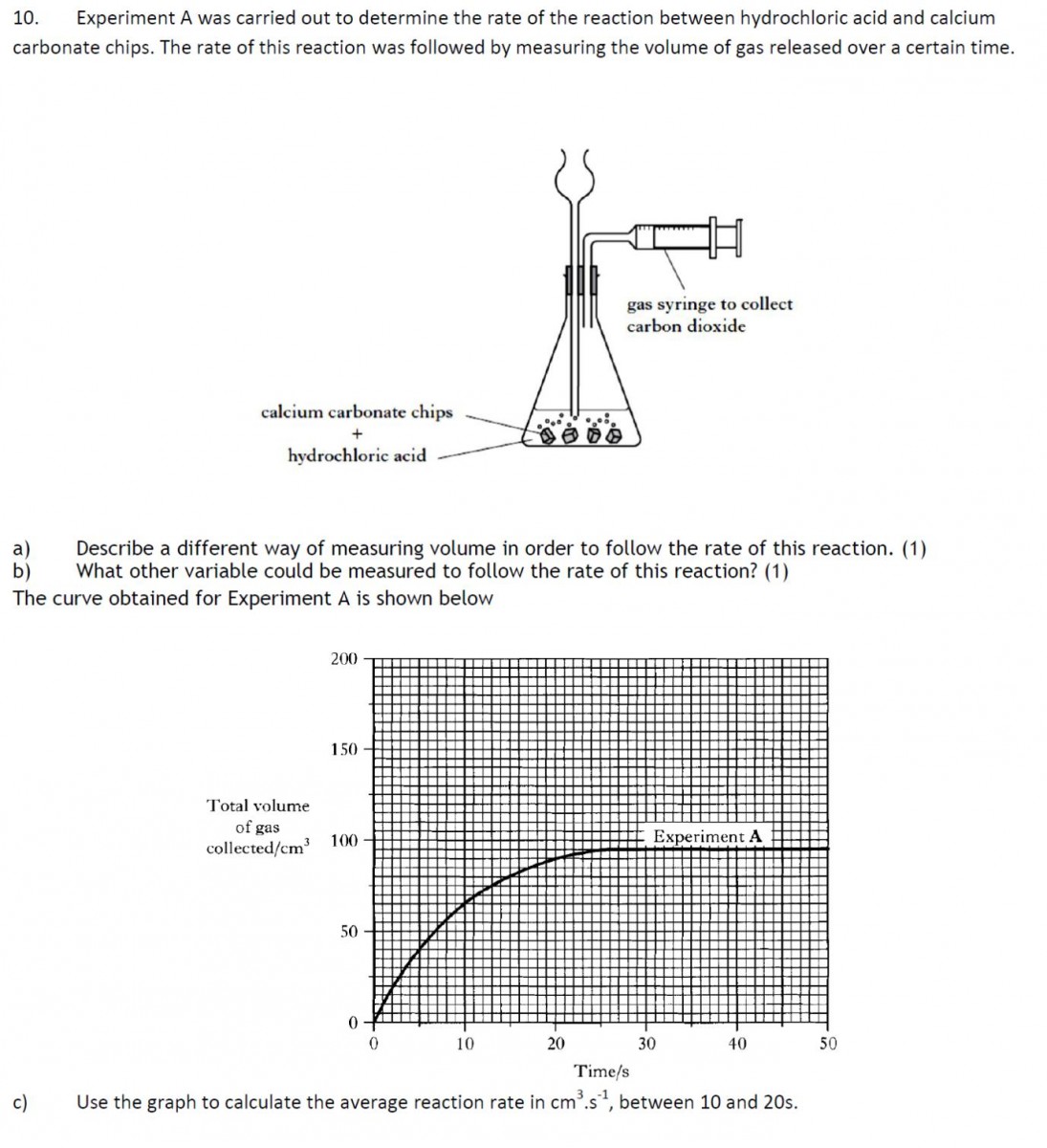 Exercise 1 Controlling the Rate of Reaction Higher Chemistry Unit 1